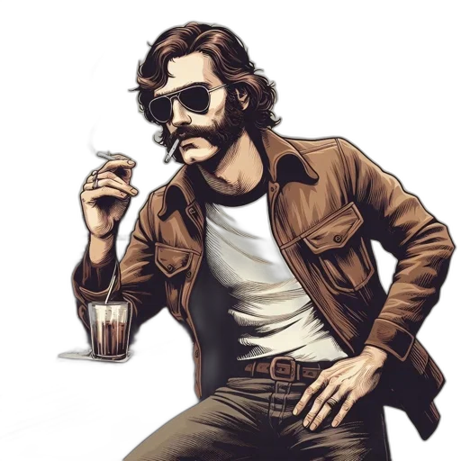 jacket, comic book art, concept art, photorealistic transparent PNG cut-out
