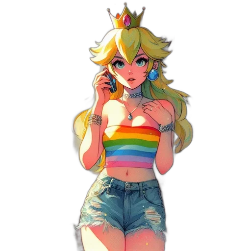 dress, crown, hat, staff transparent PNG cut-out