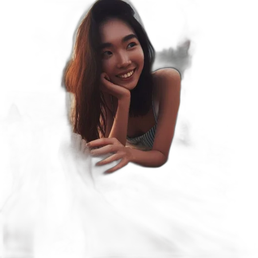 dress, face, creature, hair transparent PNG cut-out