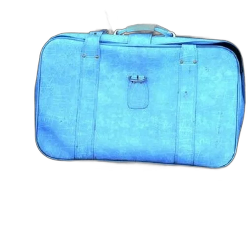 jacket, blue, vintage, suitcase transparent PNG cut-out