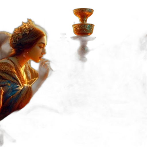 crown, photorealistic, oil painting, 3d render transparent PNG cut-out