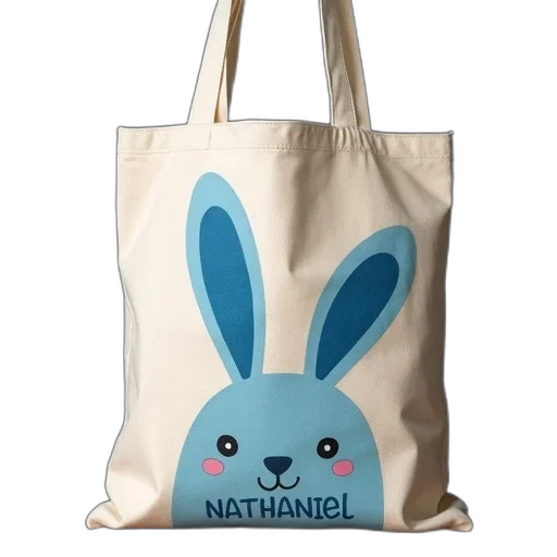 anime, beige, canvas, tote transparent PNG cut-out