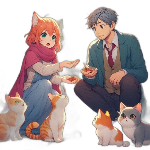 anime, watercolor, concept art, pixel art transparent PNG cut-out
