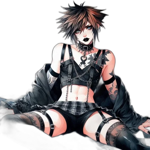concept art, cyberpunk, anime, pixel art transparent PNG cut-out