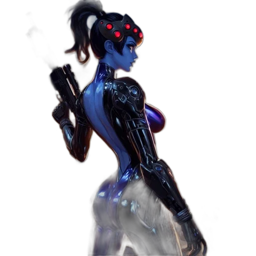 robot, dress, staff, weapon transparent PNG cut-out