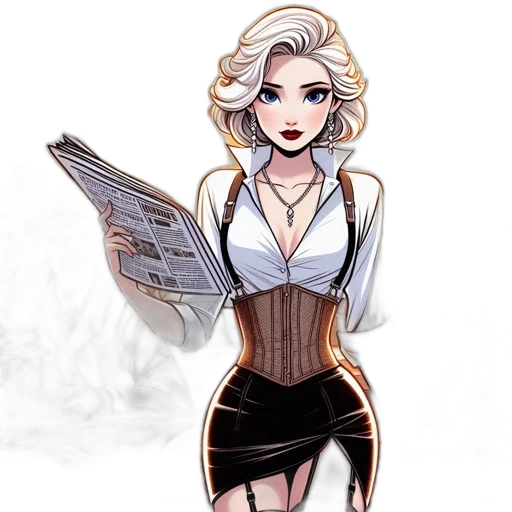 dress, staff, comic book art, concept art transparent PNG cut-out