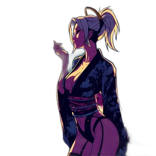 jacket, dress, staff, creature transparent PNG cut-out