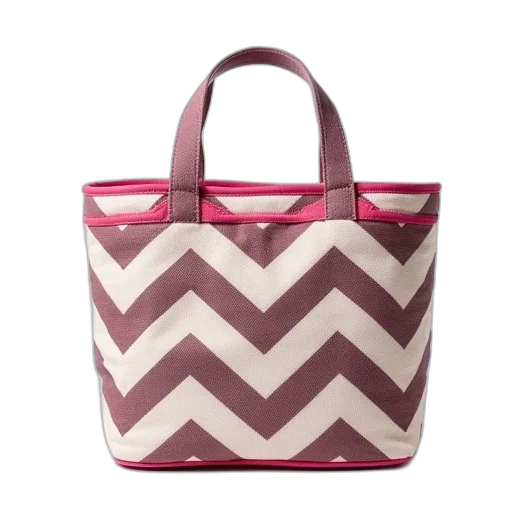 chevron, bag, pink, trim transparent PNG cut-out