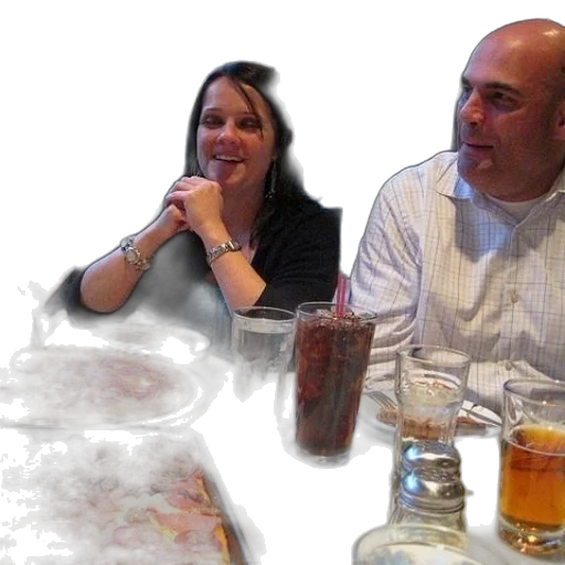 woman, man, sit, table transparent PNG cut-out