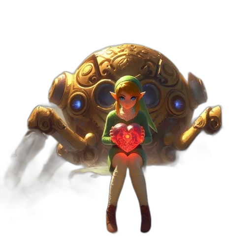 robot, crown, dress, weapon transparent PNG cut-out