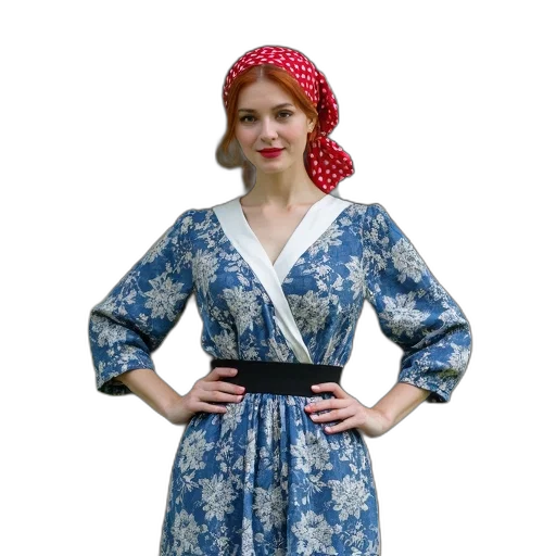 dress, hat, jacket, staff transparent PNG cut-out