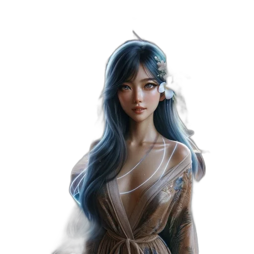 dress, dragon, jewelry, face transparent PNG cut-out