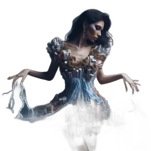 dress, jewelry, fantasy art, concept art transparent PNG cut-out