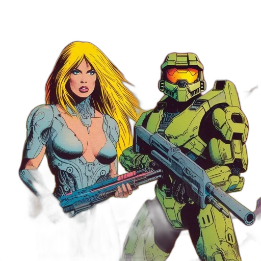 robot, weapon, comic book art, concept art transparent PNG cut-out