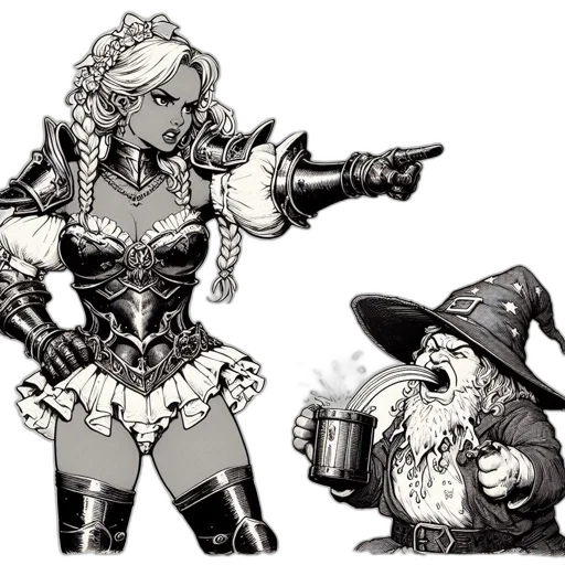 concept art, comic book art, fantasy art, pixel art transparent PNG cut-out