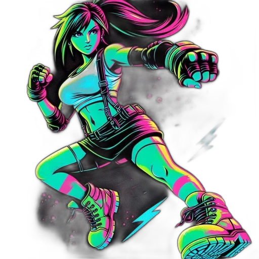 concept art, comic book art, cyberpunk, pixel art transparent PNG cut-out