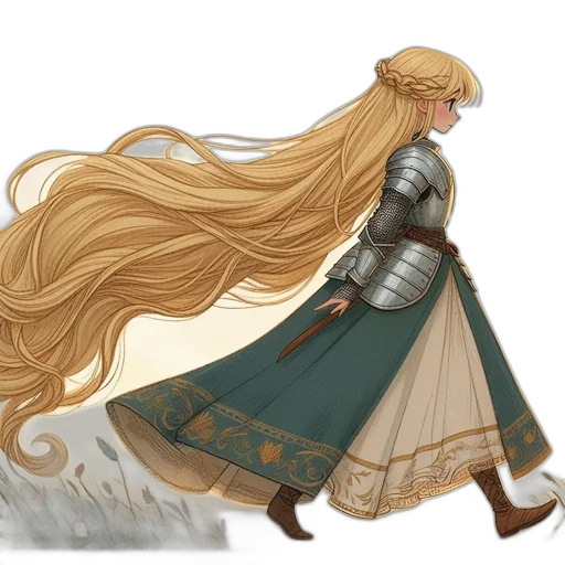 hair, dress, sword, crown transparent PNG cut-out