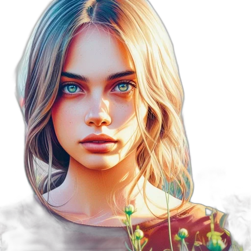 face, dress, flower, mask transparent PNG cut-out