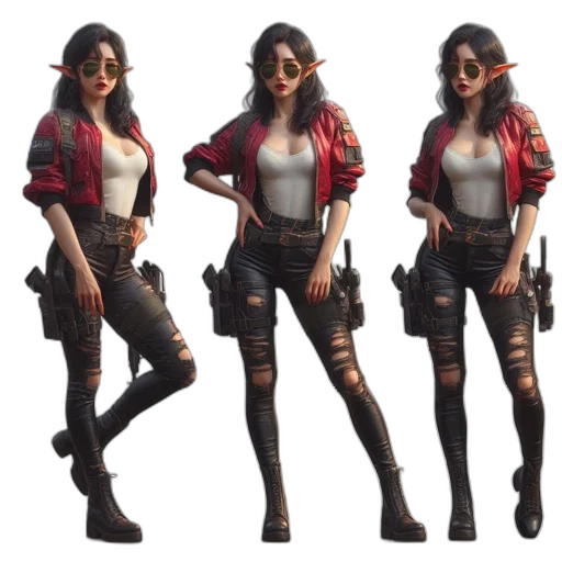 jacket, concept art, 3d render, pixel art transparent PNG cut-out