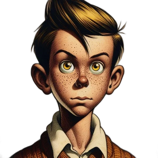face, staff, comic book art, cartoon transparent PNG cut-out