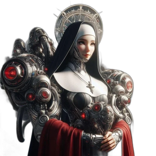 robot, staff, crown, concept art transparent PNG cut-out