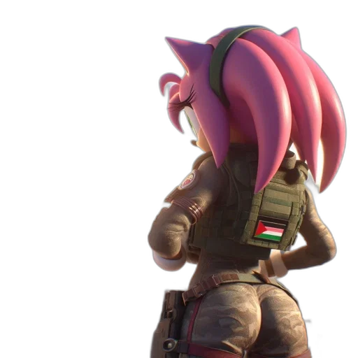 jacket, weapon, staff, hair transparent PNG cut-out