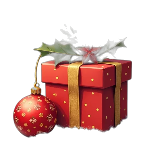 3d render, photorealistic, christmas, gift transparent PNG cut-out