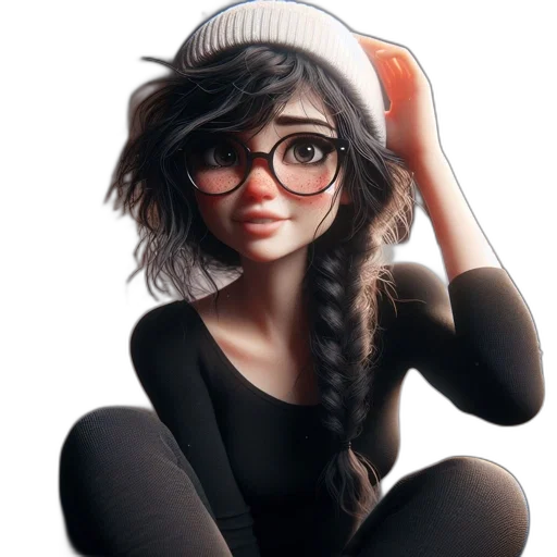 hair, hat, dress, face transparent PNG cut-out