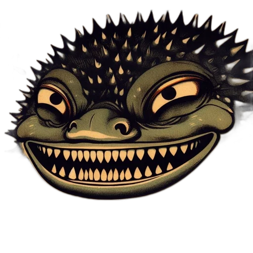 creature, dragon, mask, staff transparent PNG cut-out