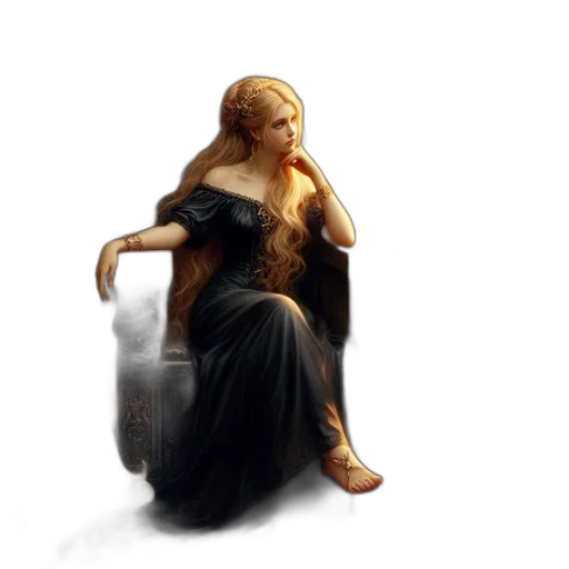dress, jewelry, staff, concept art transparent PNG cut-out