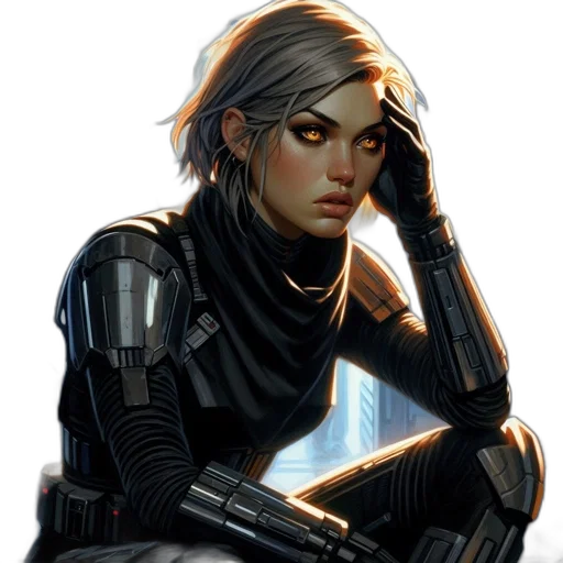 cyberpunk, comic book art, concept art, pixel art transparent PNG cut-out
