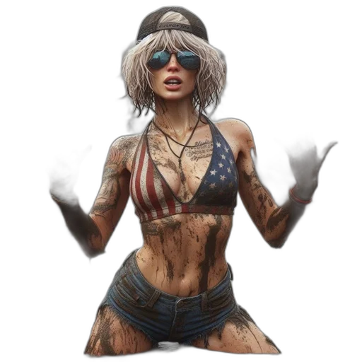 concept art, cyberpunk, comic book art, pixel art transparent PNG cut-out