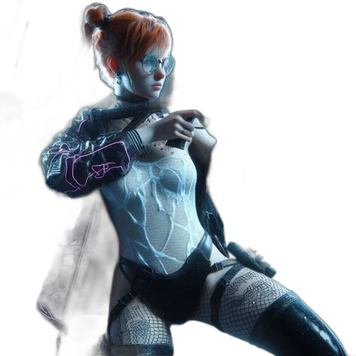 robot, concept art, cyberpunk, comic book art transparent PNG cut-out