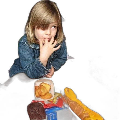 food, photorealistic, 3d render, child transparent PNG cut-out