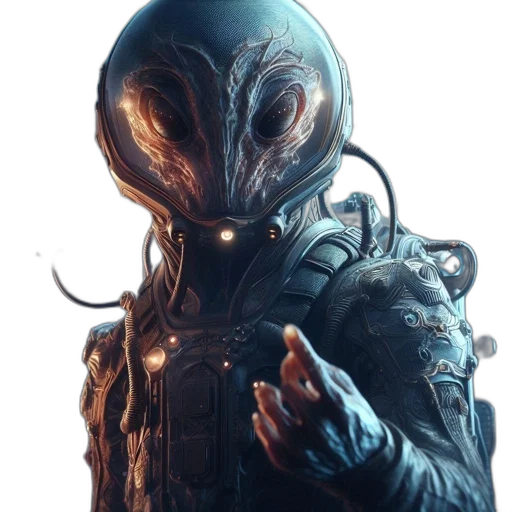 creature, mask, robot, staff transparent PNG cut-out