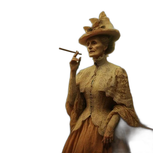 hat, staff, dress, 3d render transparent PNG cut-out