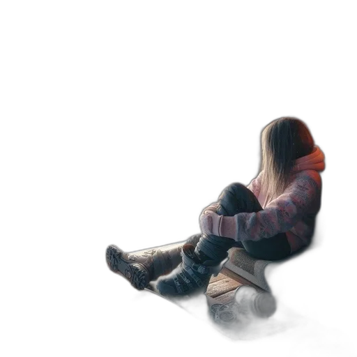 jacket, hair, shoes, face transparent PNG cut-out