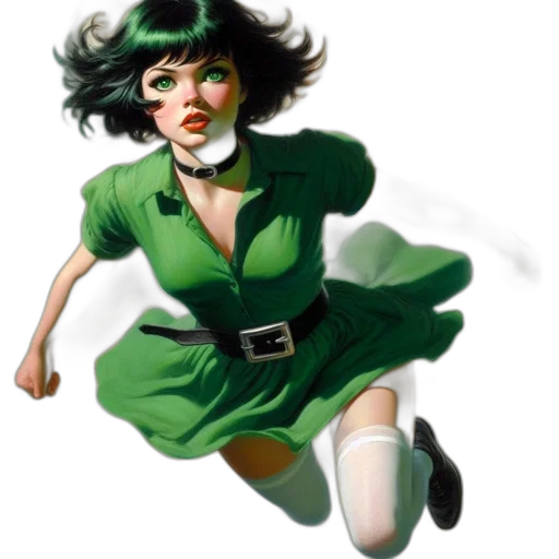 dress, comic book art, concept art, fantasy art transparent PNG cut-out