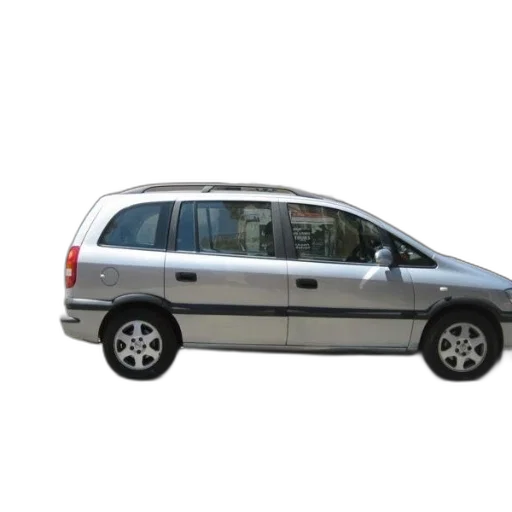 car, silver, minivan, parked transparent PNG cut-out
