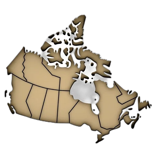 canada, map, countries, labeled transparent PNG cut-out
