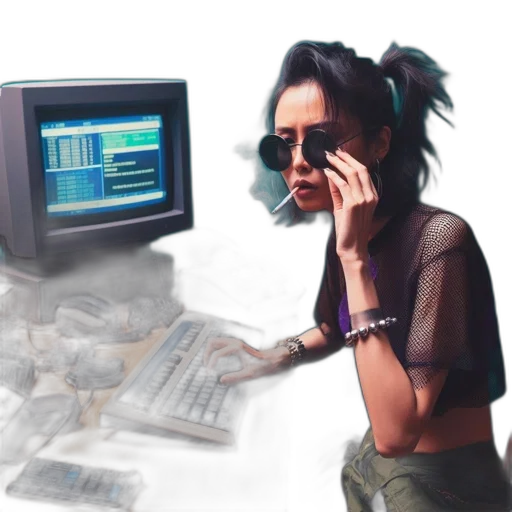 vaporwave, cyberpunk, pixel art, concept art transparent PNG cut-out