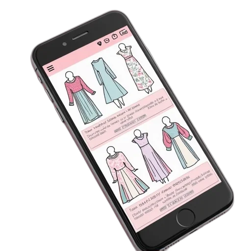 dress, smartphone, screen, displaying transparent PNG cut-out