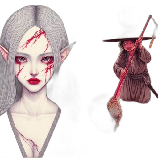 fantasy art, concept art, pixel art, watercolor transparent PNG cut-out