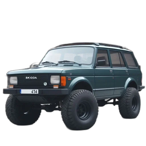 car, photorealistic, green, niva transparent PNG cut-out