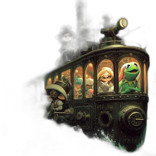 car, concept art, fantasy art, watercolor transparent PNG cut-out