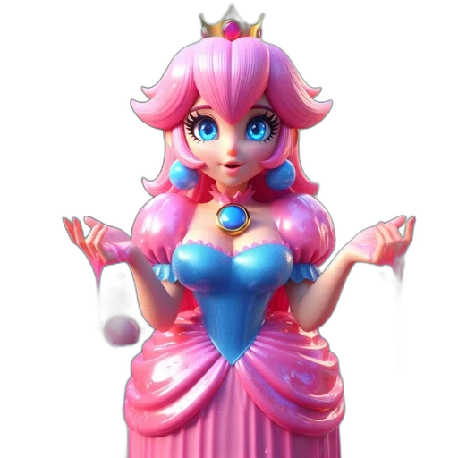 dress, crown, staff, 3d render transparent PNG cut-out