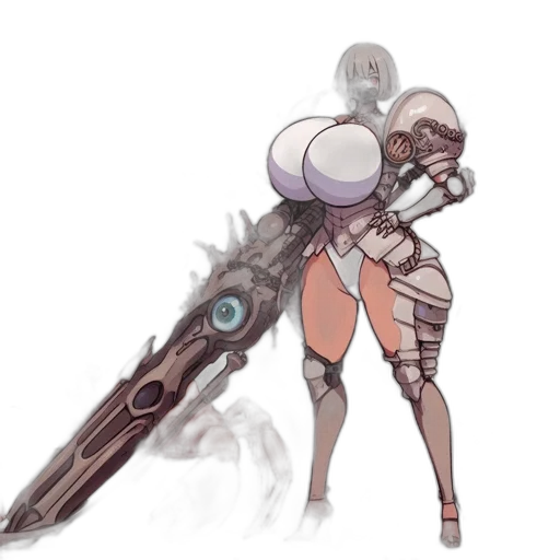 weapon, sword, staff, robot transparent PNG cut-out