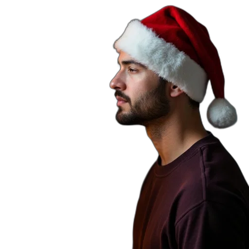 hat, staff, face, photorealistic transparent PNG cut-out