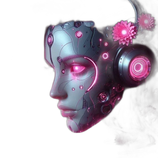 robot, mask, face, cyberpunk transparent PNG cut-out