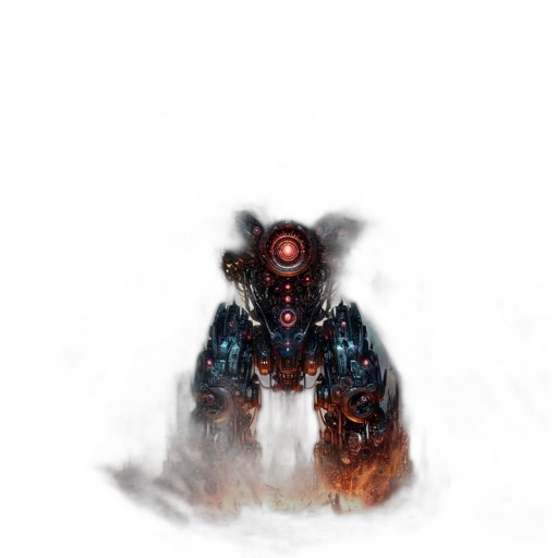 robot, creature, weapon, mask transparent PNG cut-out